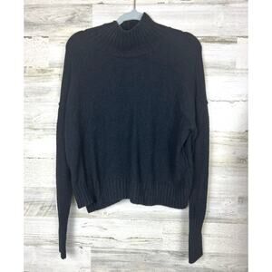 Free People Women’s S Black Long Sleeve Pullover Viscose Knit Sweater